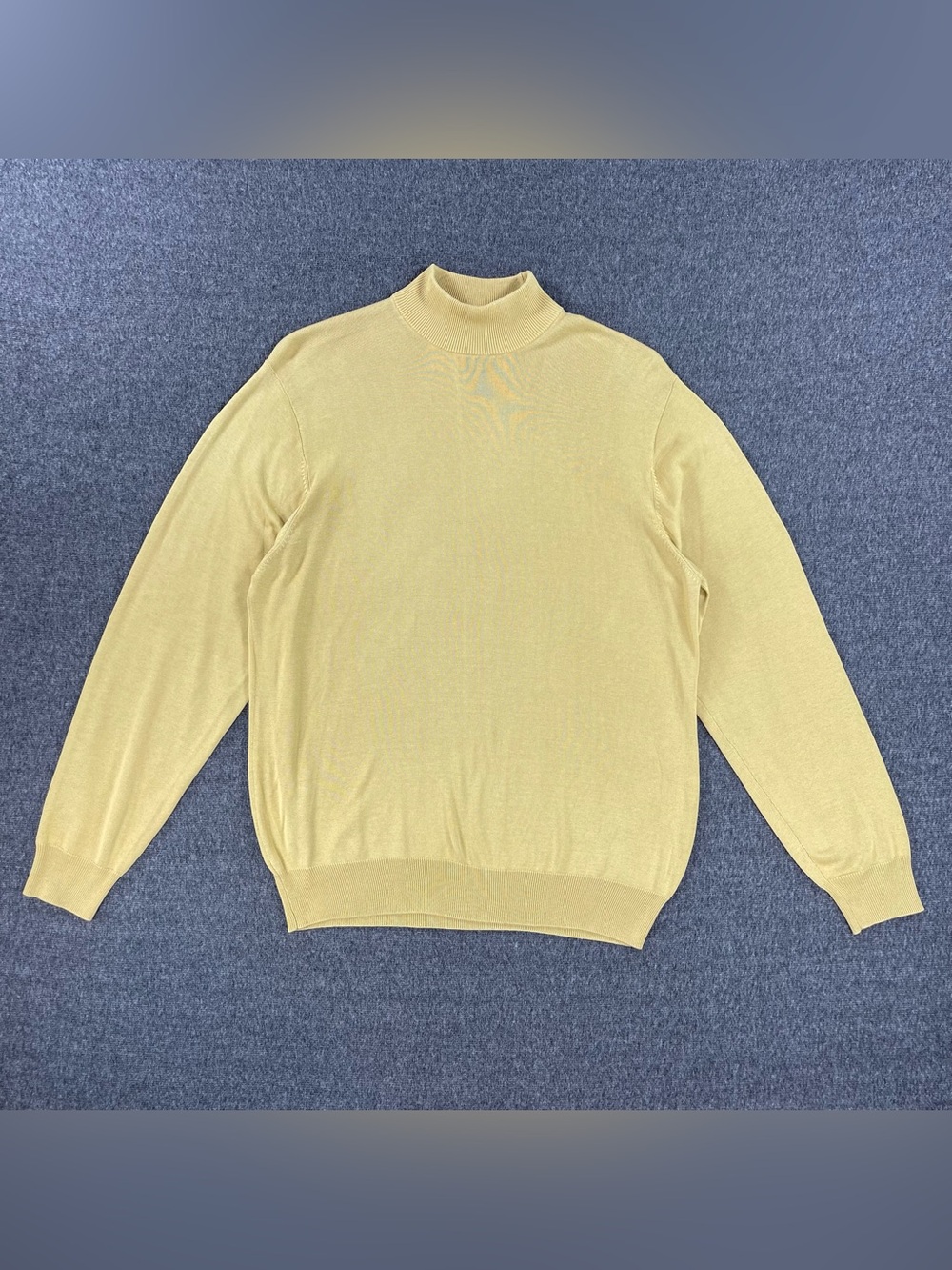 Jos. A. Bank Turtleneck Sweater Mens L Yellow Signature Collection 100% Silk